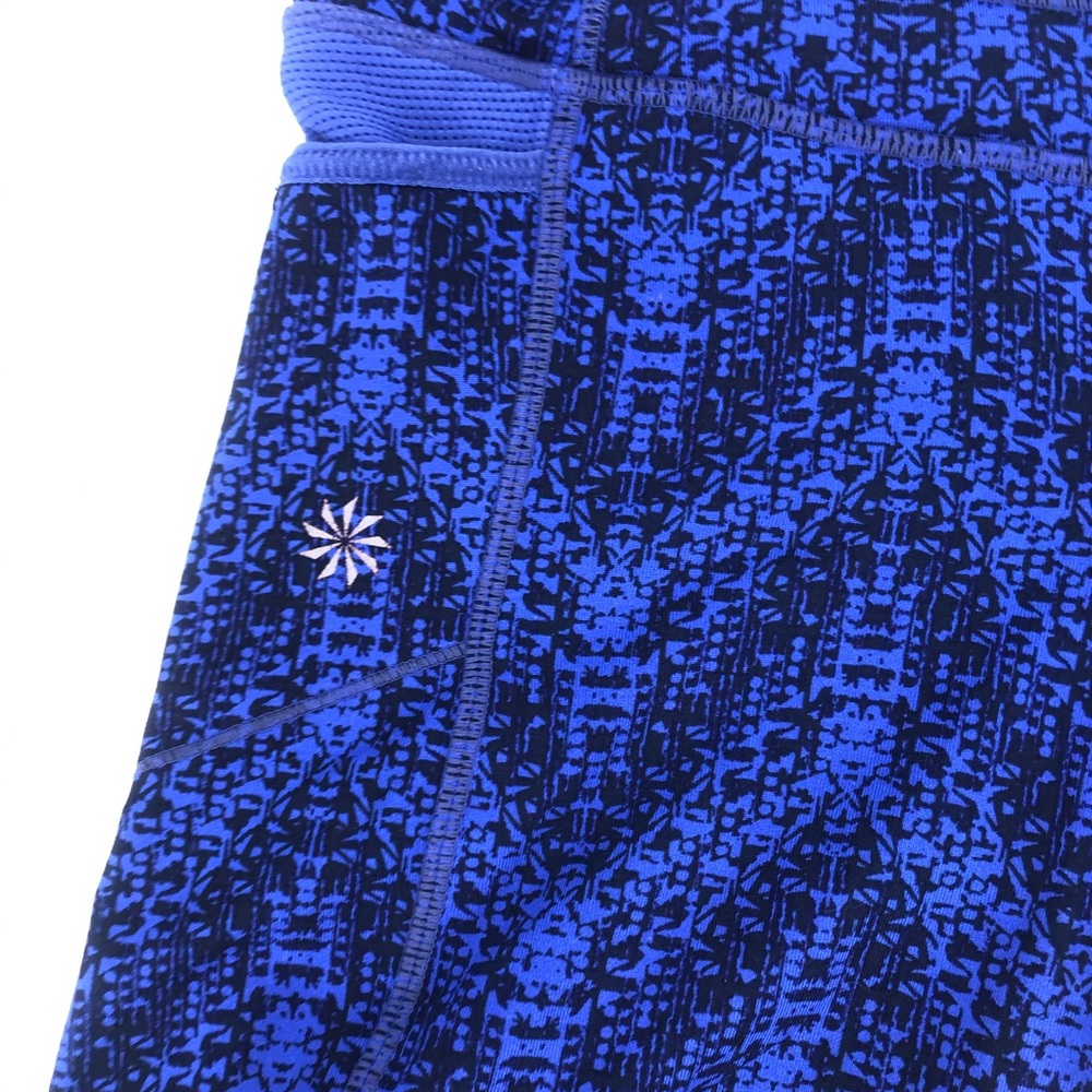 Athleta Blue and Black Cropped Workout Leggings - Picture 11 of 13